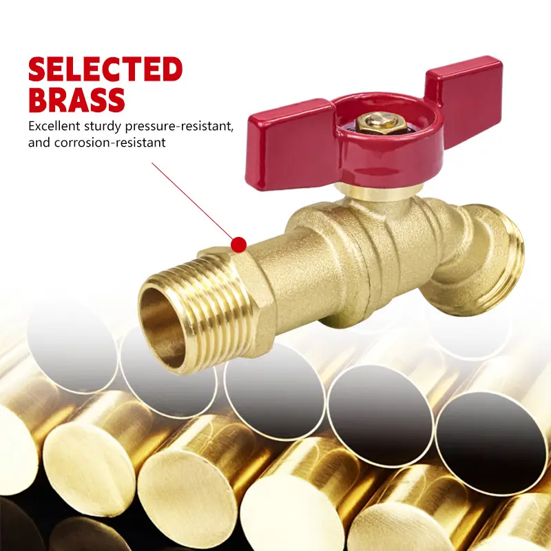 npt thread 1/2" mip 3/4 mht garden water hose outlet brass ball valve
