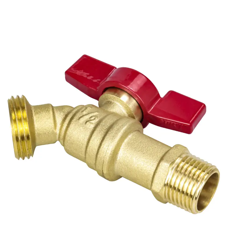 npt thread 1/2" mip 3/4 mht garden water hose outlet brass ball valve